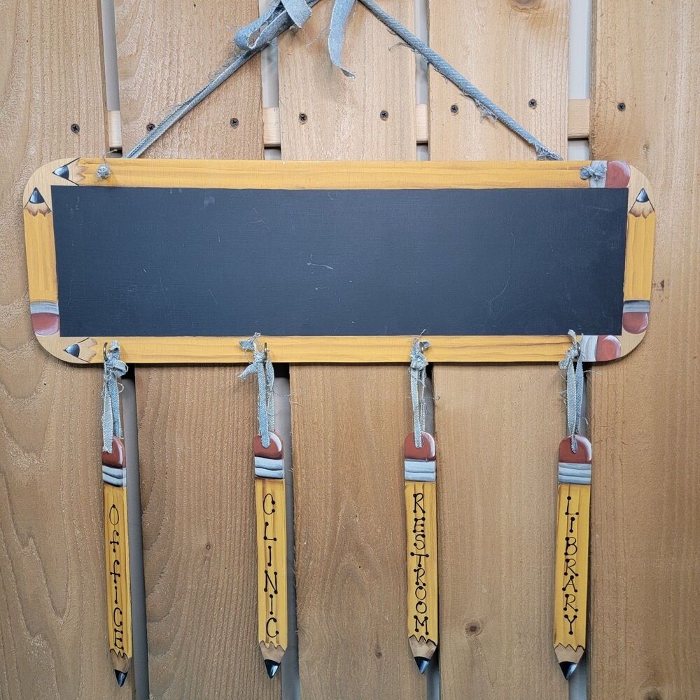 Hall Pass Chalkboard Set (1 board & 4 passes) Teacher Supplies Class Home Decor